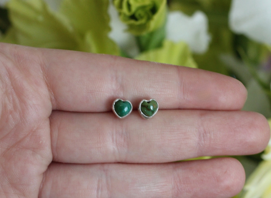 Turquoise Heart Studs