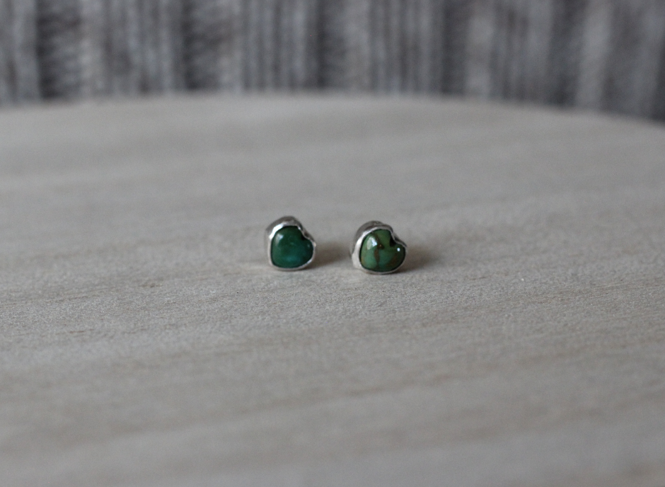 Turquoise Heart Studs