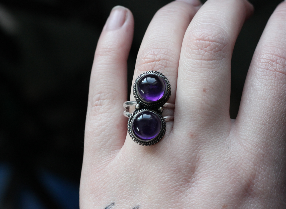 Amethyst Statement Ring // Choose Your Size