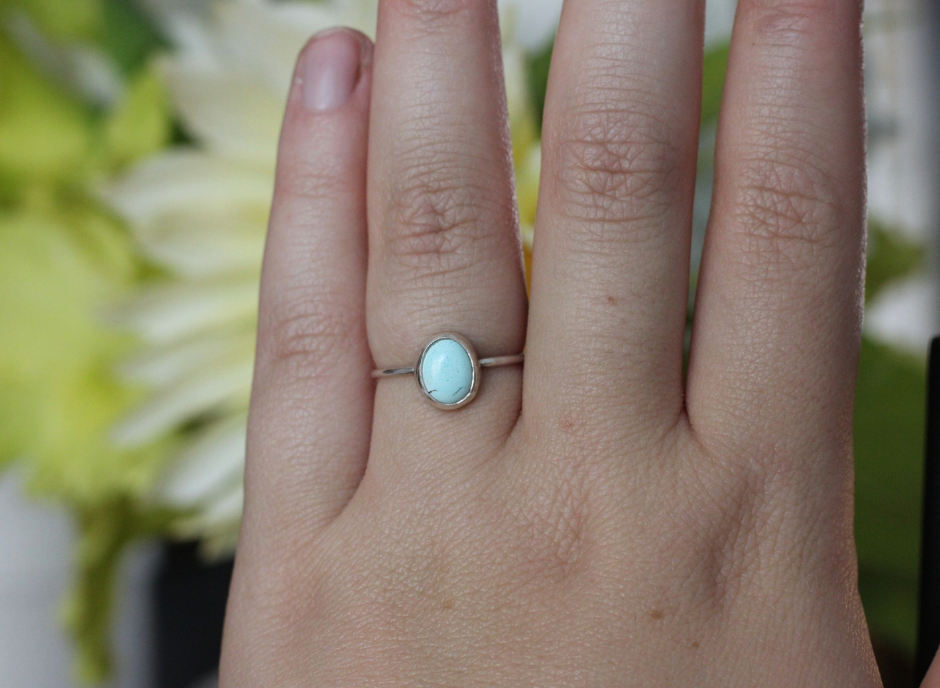 Turquoise Everyday Ring // Size 8 // Golden Hills Turquoise