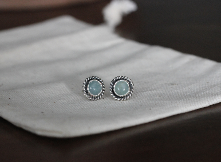 Aquamarine Lasso Studs