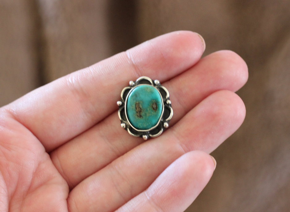 Turquoise Flower // Finish in Your Size and Style
