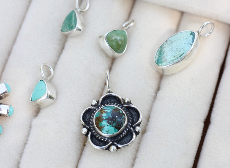 Turquoise Flower Pendant // One of a Kind