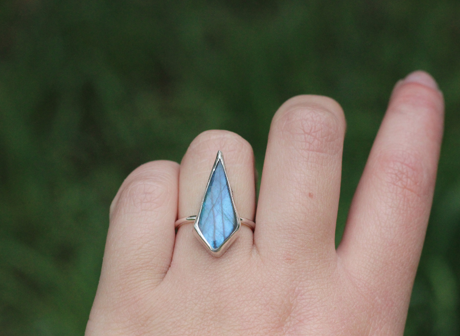 Blue Labradorite Ring // Size 8