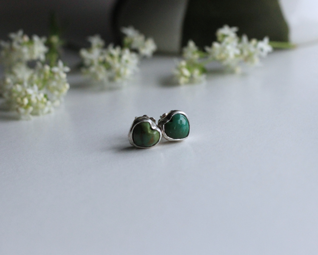 Turquoise Heart Studs