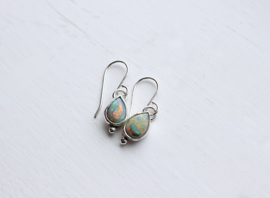 Synthetic Opal Earrings