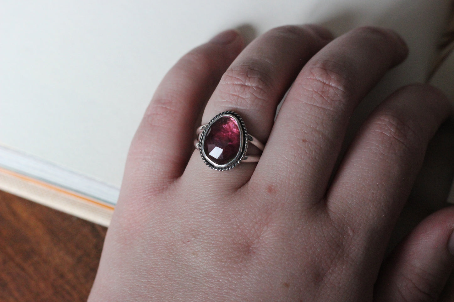 Pink Tourmaline Ring // Size 9
