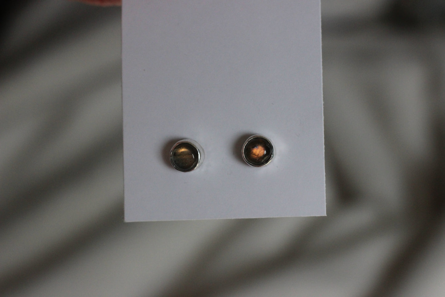 Labradorite Studs // Sterling Silver Earrings