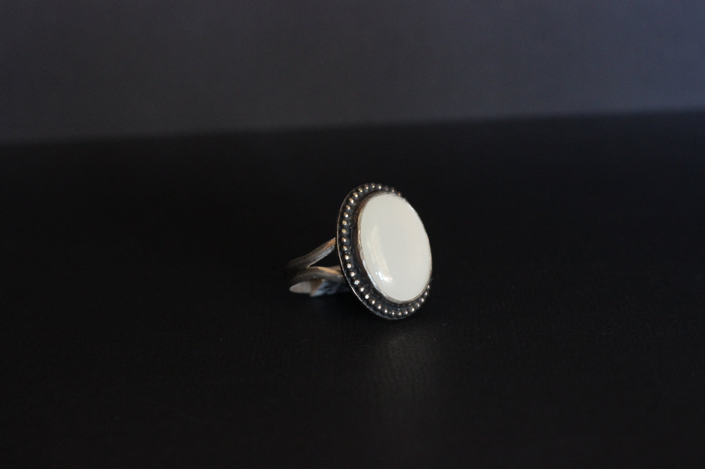 White Moonstone Statement Ring // Size 11