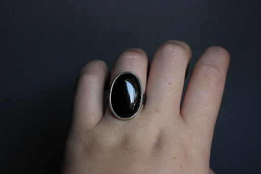 Black Obsidian Statement Ring // Size 9