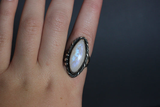 Rainbow Moonstone Statement Ring // Size 10