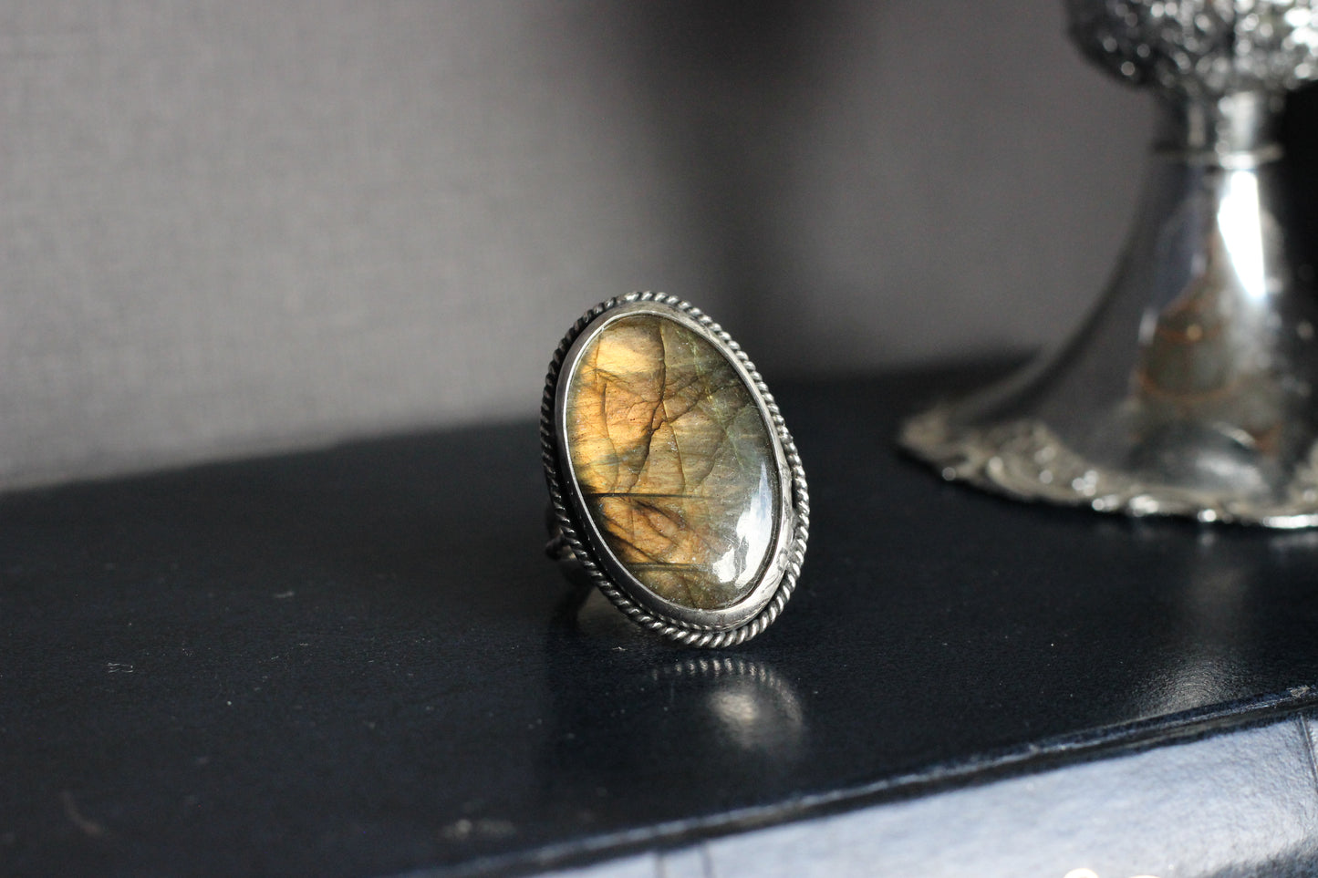 Labradorite Statement Ring // Size 9