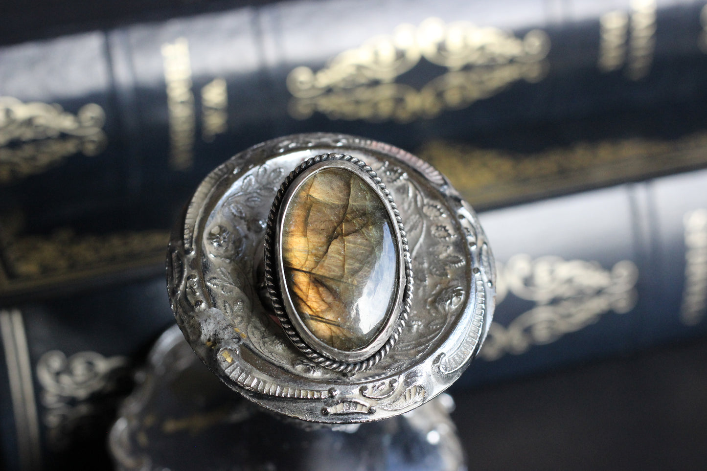 Labradorite Statement Ring // Size 9