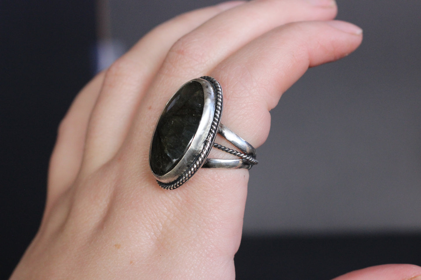 Labradorite Statement Ring // Size 9