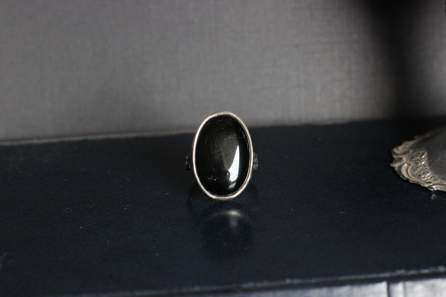 Black Obsidian Statement Ring // Size 9
