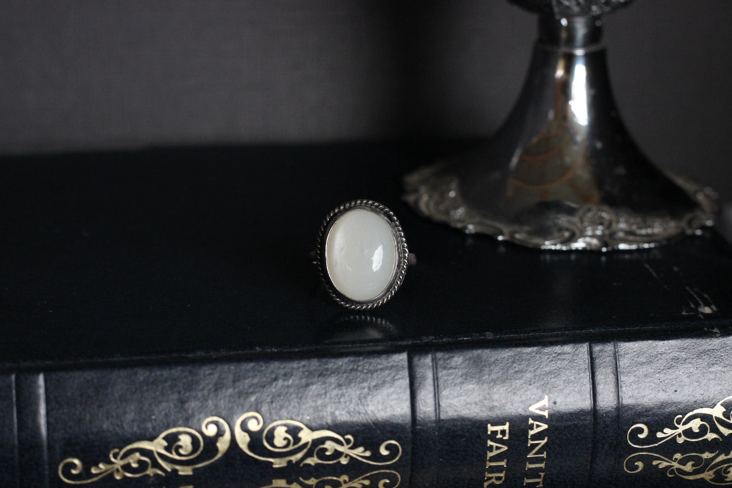 White Moonstone Ring // Size 7