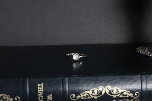 Starry Night Ring // White Moonstone // Size 9