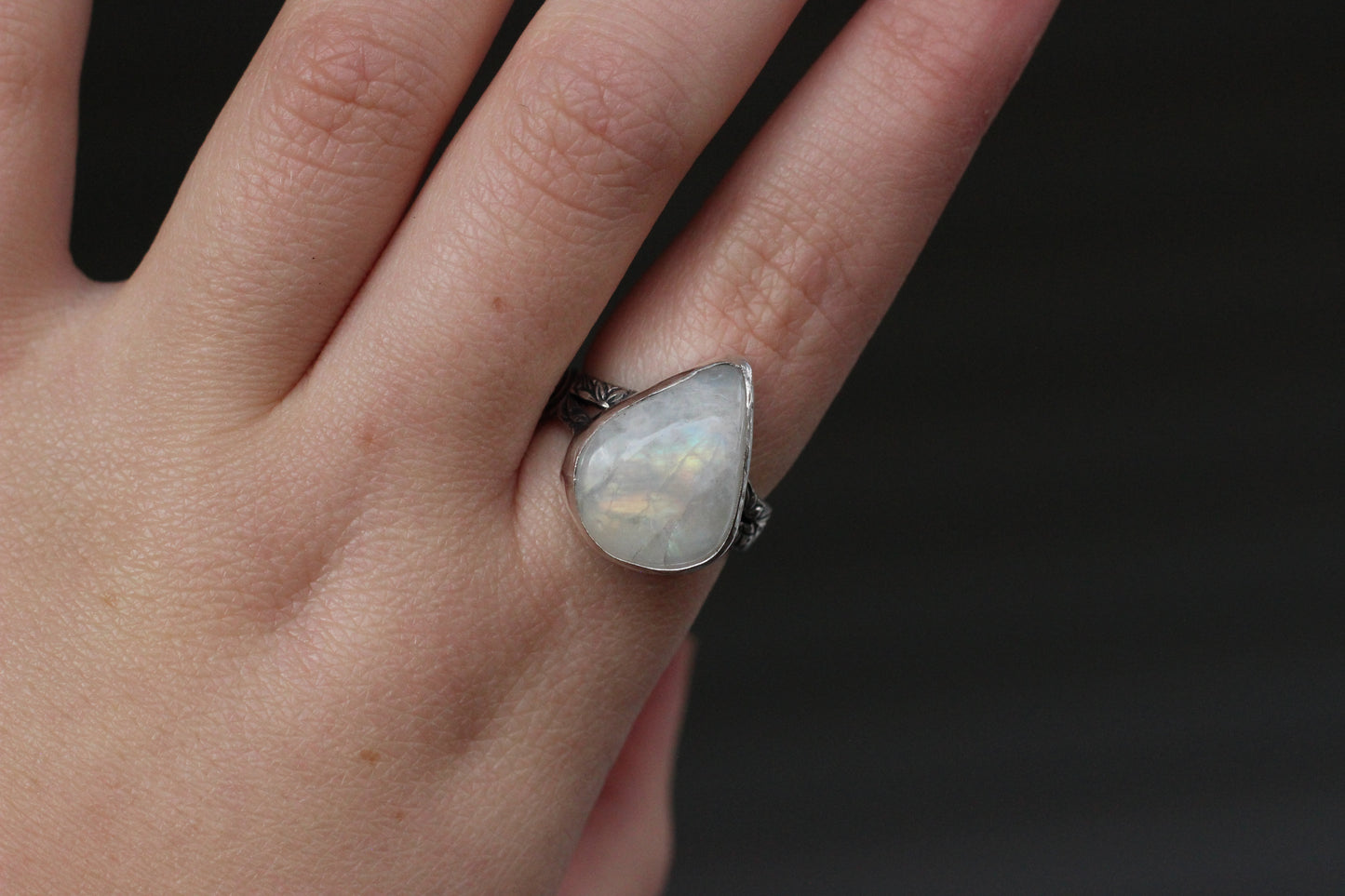 Rainbow Moonstone Ring // Size 10