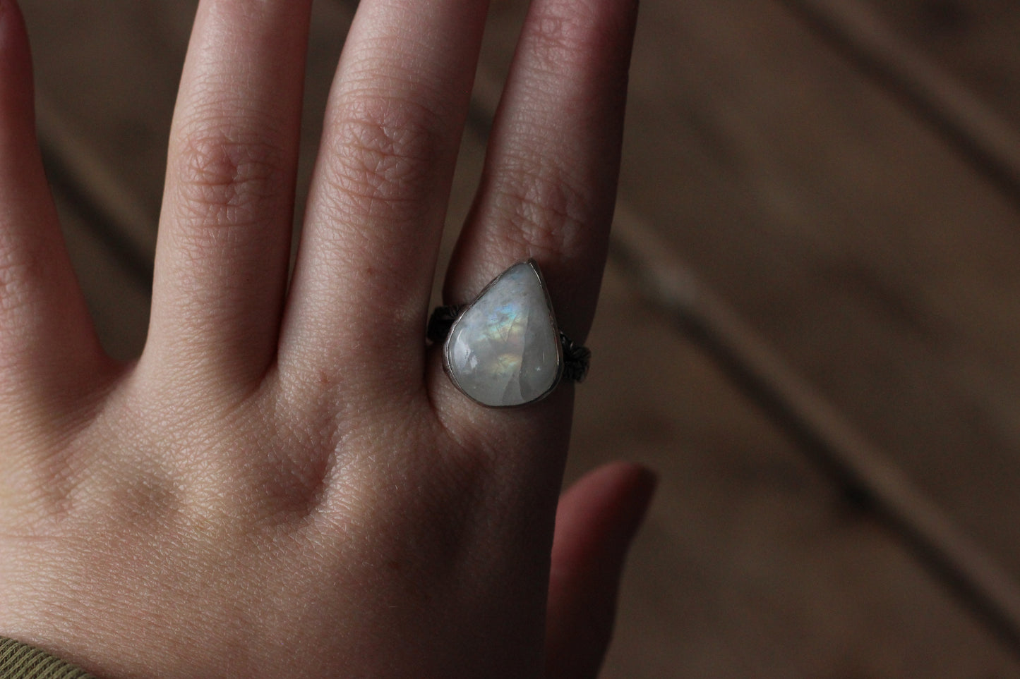 Rainbow Moonstone Ring // Size 10