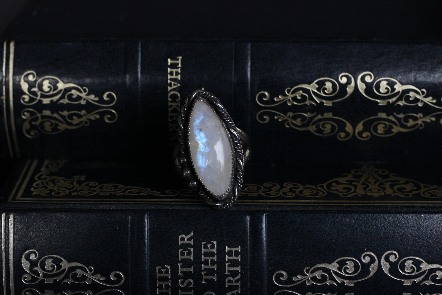 Rainbow Moonstone Statement Ring // Size 10
