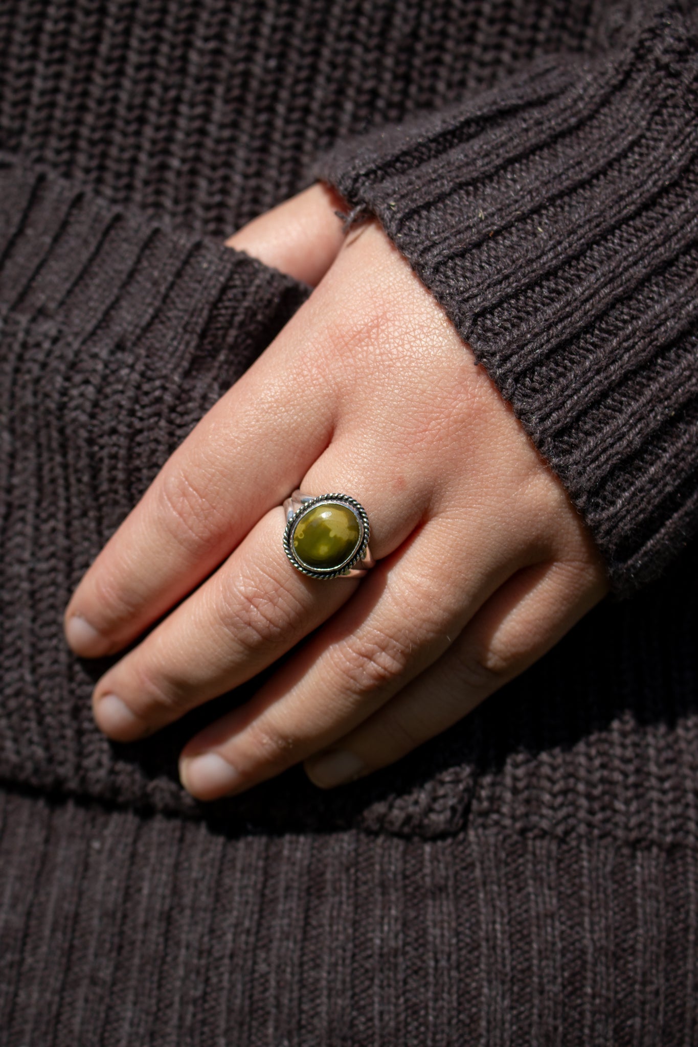 Green Turquoise Ring // Size 9 // OOAK