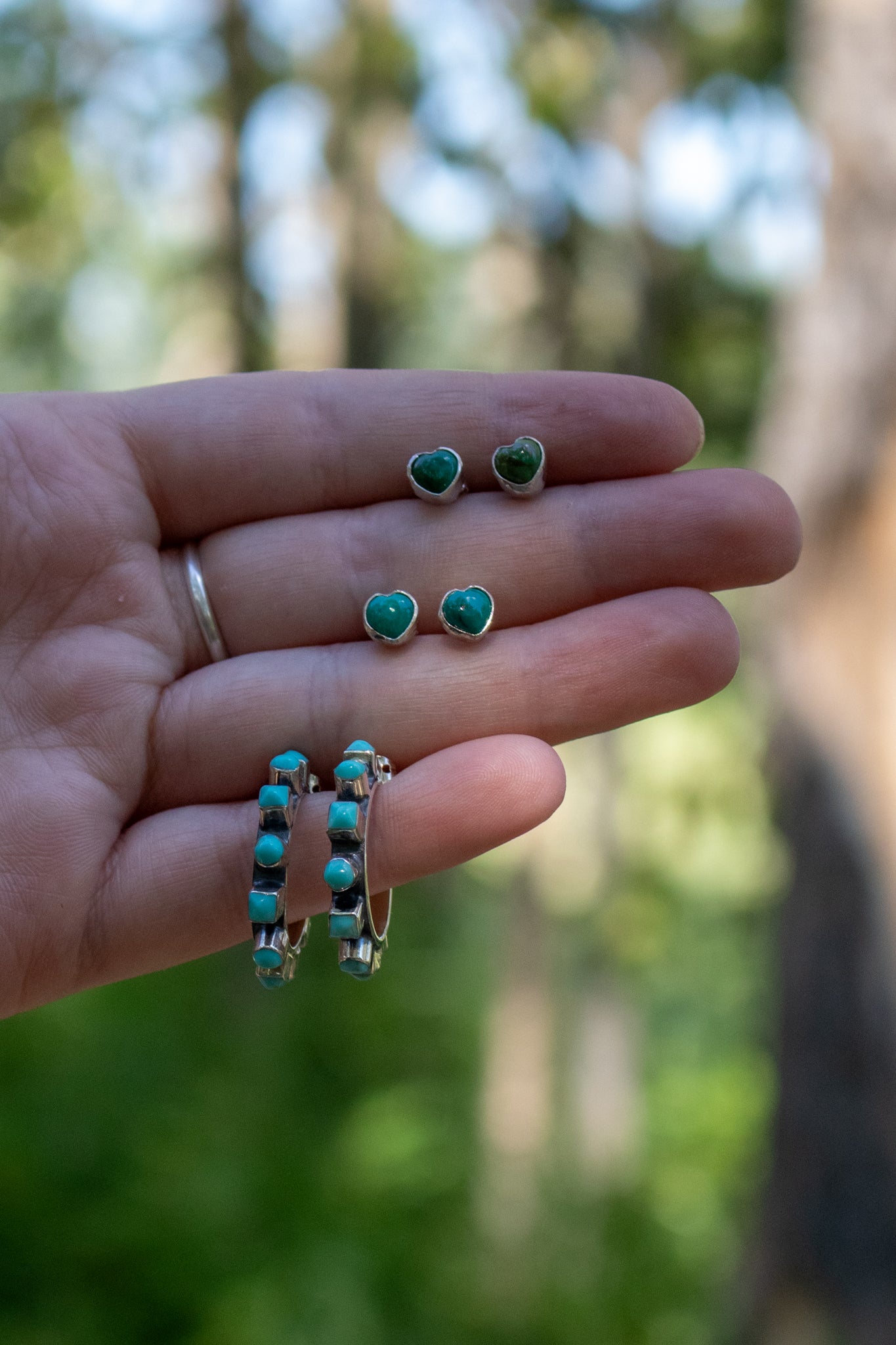 Turquoise Hoops