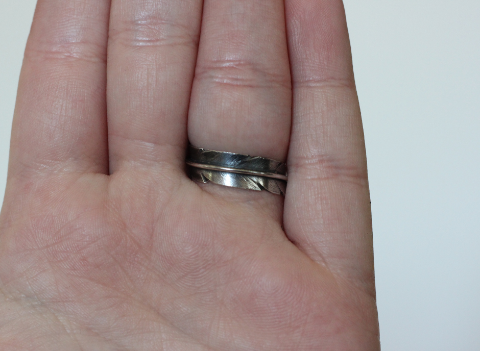 Adjustable Feather Ring // Lavender Quartz