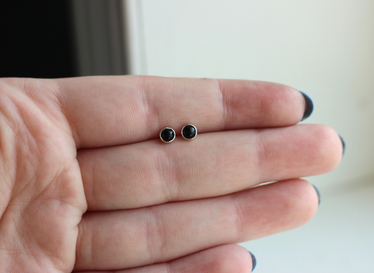 Black Onyx Stud Earrings