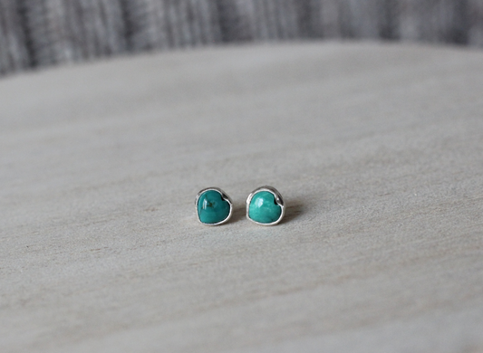 Turquoise Heart Studs