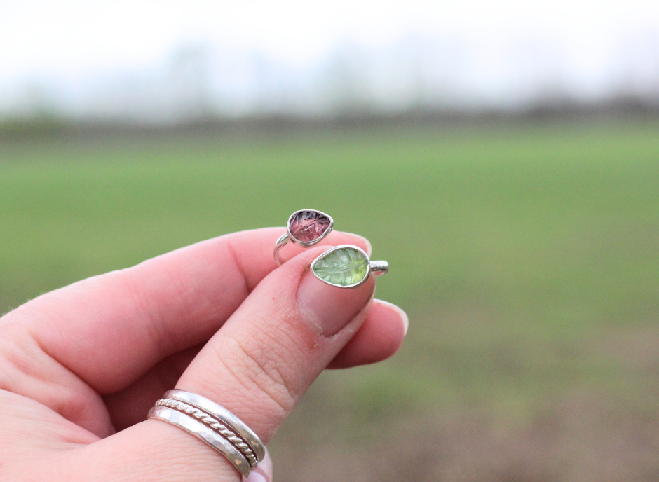 Tourmaline Leaf Adjustable Ring