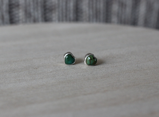 Turquoise Heart Studs