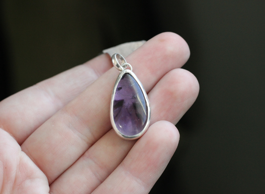 Amethyst Butterfly Silhouette Pendant