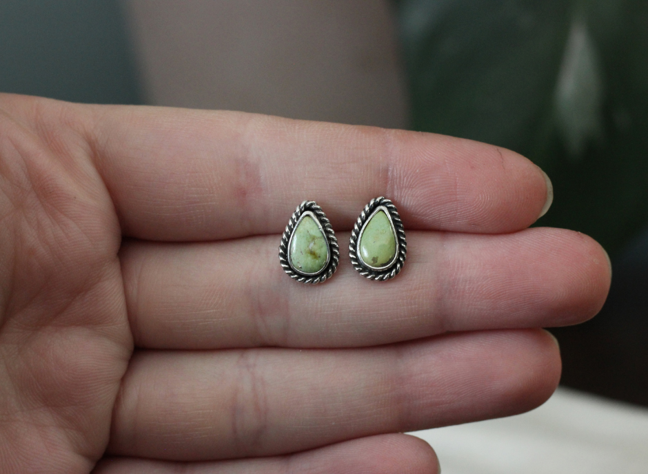 Sonoran Lime Turquoise Studs