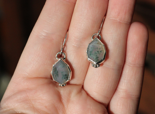 Moss Agate Drop Earrings