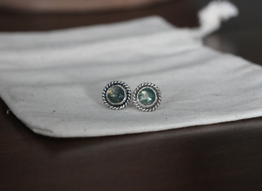 Moss Agate Lasso Studs