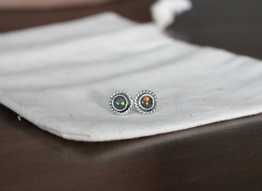 Black Opal Lasso Studs