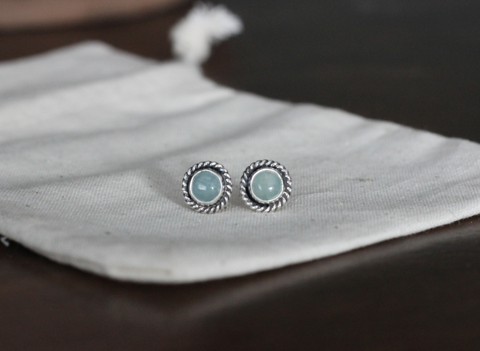 Aquamarine Lasso Studs