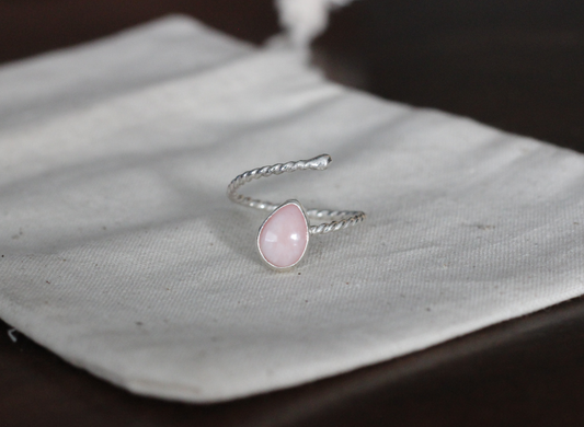 Pink Opal Adjustable Ring