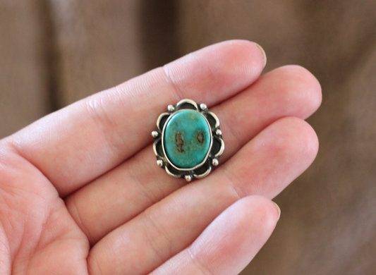 Turquoise Flower // Finish in Your Size and Style