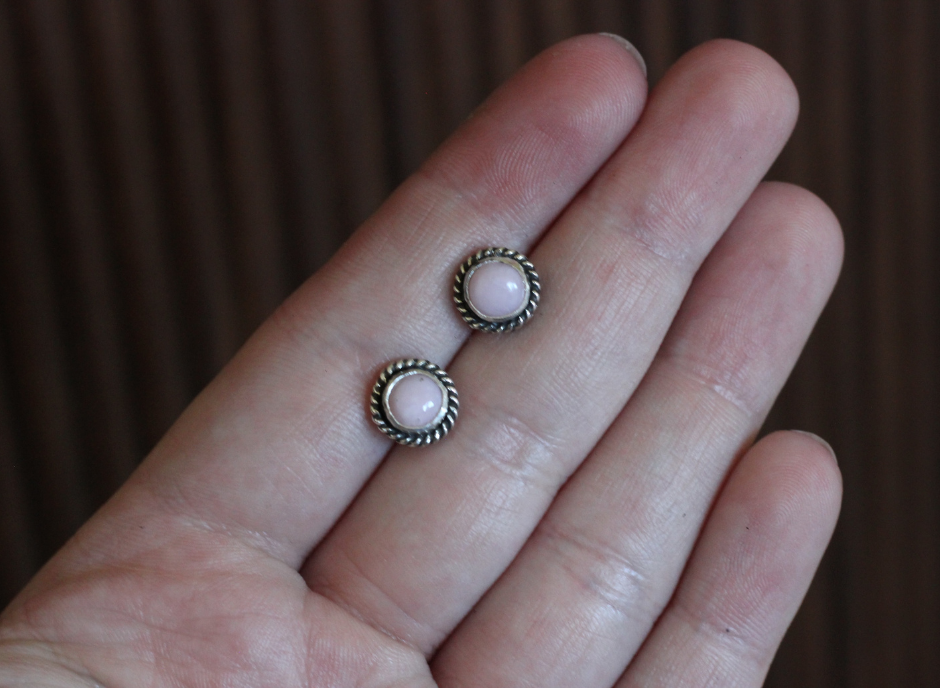 Pink Opal Lasso Studs