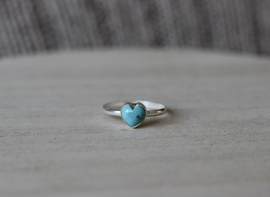 Turquoise Heart Ring // Size 11