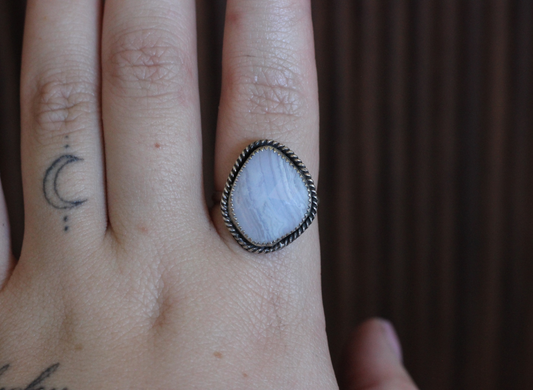 Blue Lace Agate Ring // Size 11