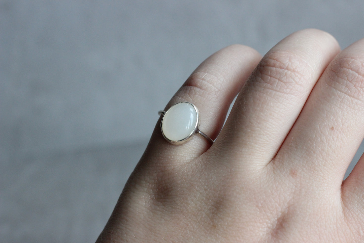 White Moonstone Ring // Size 7