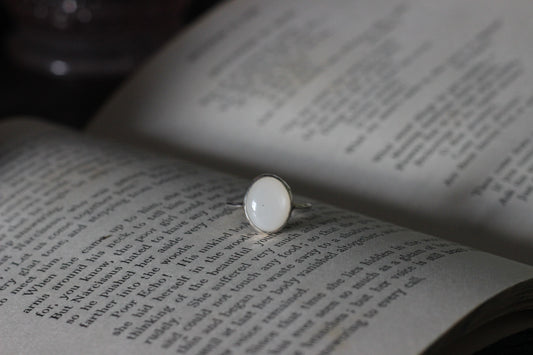 White Moonstone Ring // Size 7