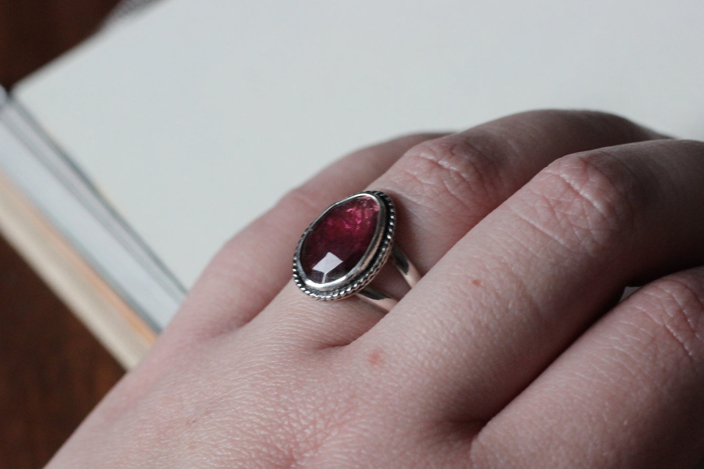 Pink Tourmaline Ring // Size 9