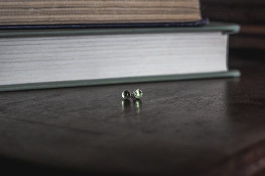 Peridot Studs // Sterling Silver Earrings