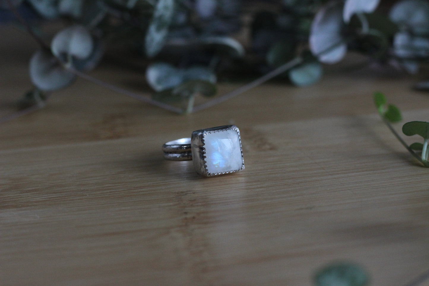 Rainbow Moonstone Ring // Size 5