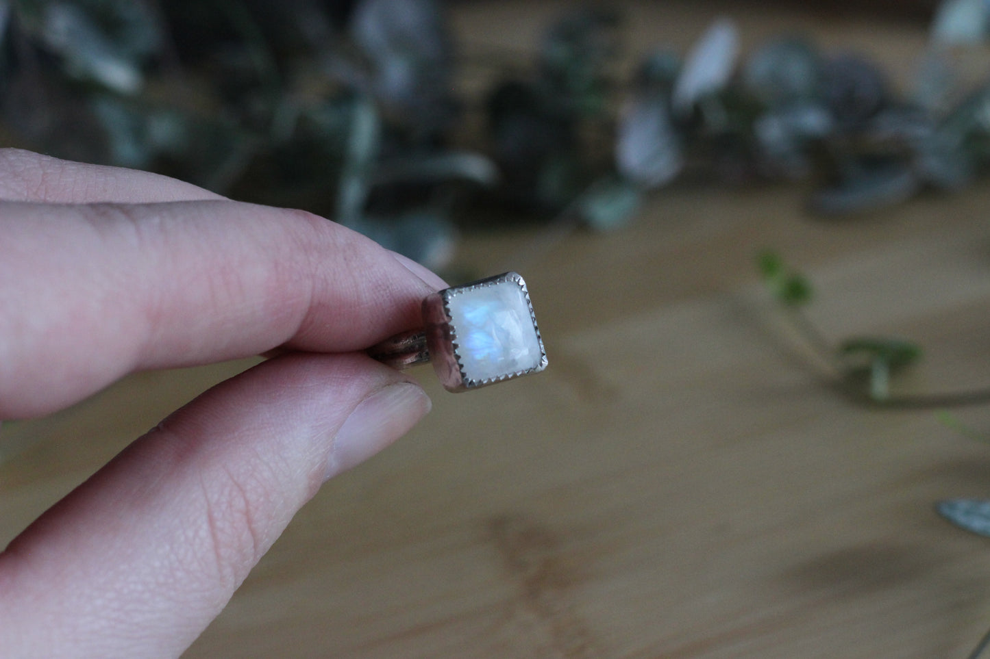 Rainbow Moonstone Ring // Size 5