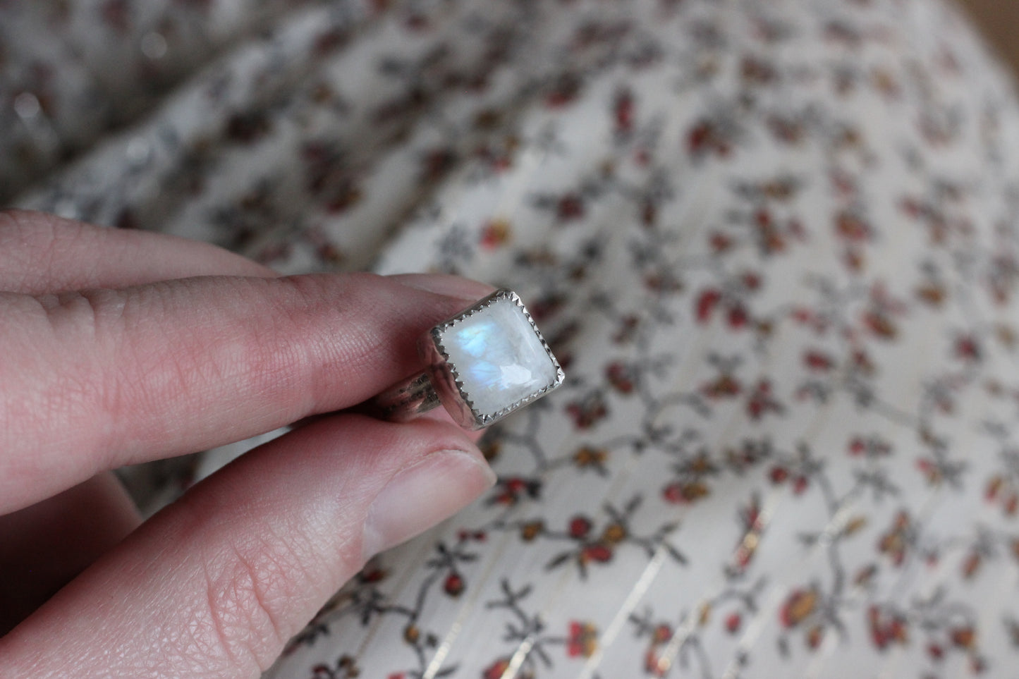 Rainbow Moonstone Ring // Size 5