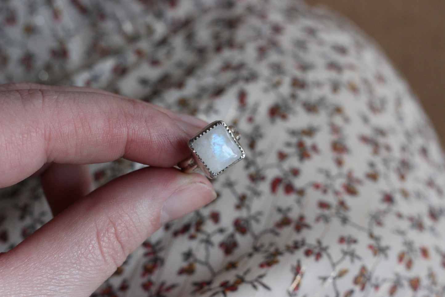 Rainbow Moonstone Ring // Size 5
